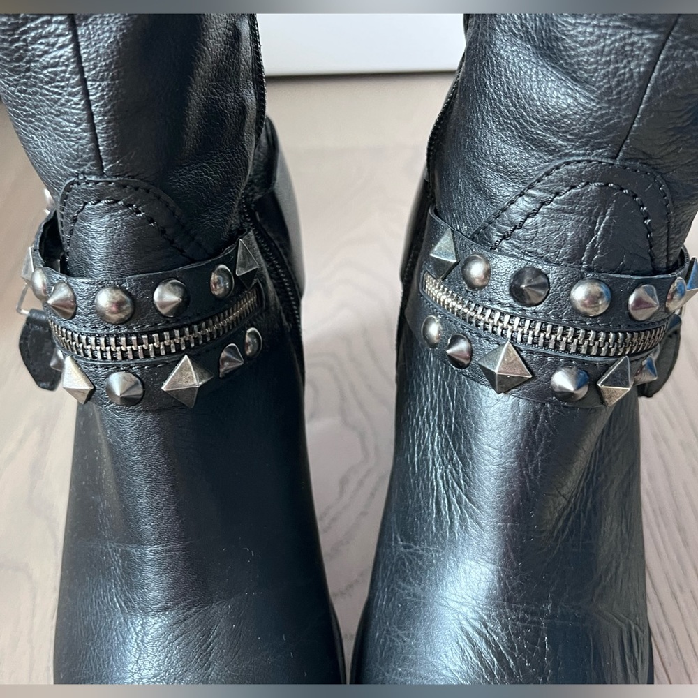 Black knee high boots, genuine leather made in Italy - Picture 6 of 10